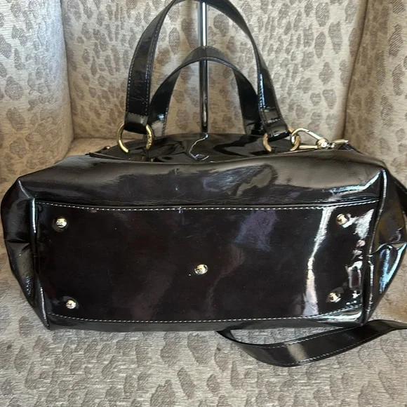 Armani Patent Leather Bag Crossbody Brown Emporio Bag - Picture 8 of 16